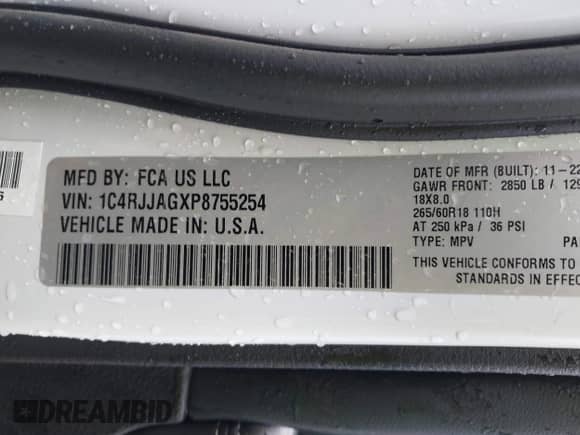 2023 Jeep Grand Cherokee Altitude с VIN 1C4RJJAGXP8755254, выставлен на аукционе IAAI как лот 42105780 с пробегом 23 030 миль миль и . История ставок и продаж доступна на DreamBid. Изображение 9.