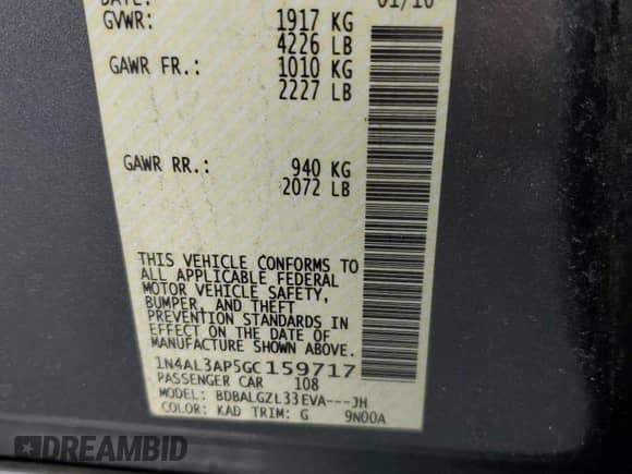 2016 Nissan Altima S с VIN 1N4AL3AP5GC159717, выставлен на аукционе Copart как лот 69111345 с пробегом 141 841 миль миль и Списание • Salvage title. История ставок и продаж доступна на DreamBid. Изображение 12.