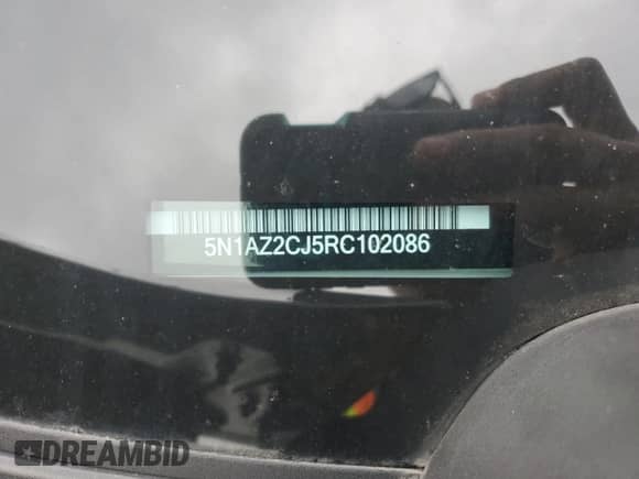 2024 Nissan Murano SL with VIN 5N1AZ2CJ5RC102086, listed as a Copart auction lot 55340385 with 39,946 mi miles and Salvage title. Bid and sale history available at DreamBid. Image 14.