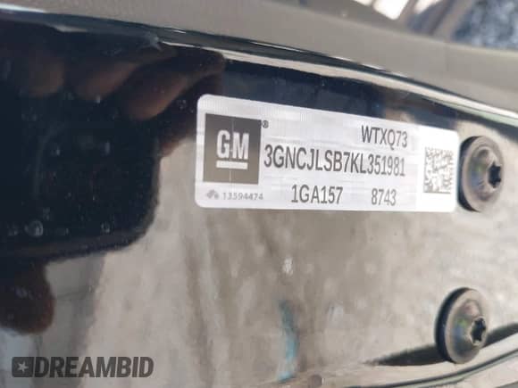2019 Chevrolet Trax LT с VIN 3GNCJLSB7KL351981, выставлен на аукционе IAAI как лот 42801768 с пробегом 76 604 миль миль и . История ставок и продаж доступна на DreamBid. Изображение 9.