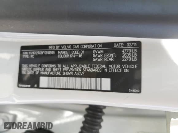 2015 Volvo S60 T5 Premier Plus с VIN YV1612TC8F1310919, выставлен на аукционе Copart как лот 57082134 с пробегом 59 795 миль миль и . История ставок и продаж доступна на DreamBid. Изображение 12.