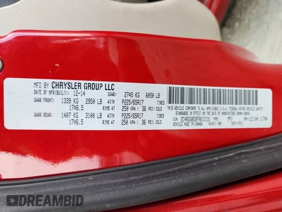 2015 Dodge Grand Caravan SE Plus z VIN 2C4RDGBG9FR615191, wystawiony jako Copart lot #81836835 z przebiegiem 122 890 mil mil oraz Szkoda całkowita • Salvage title. Historia ofert i sprzedaży dostępna na DreamBid. Obrazek 14.