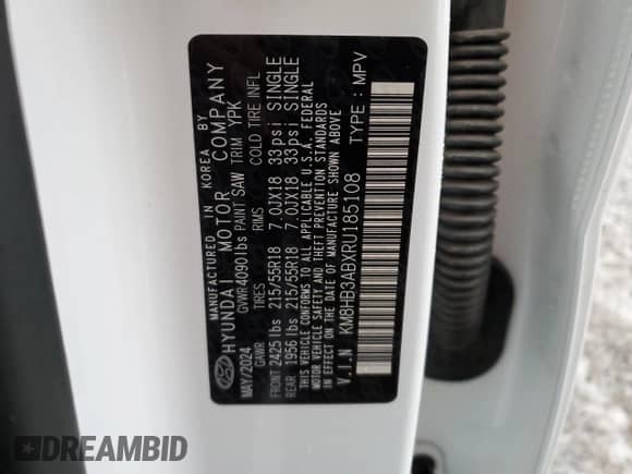 2024 Hyundai Kona SEL with VIN KM8HB3ABXRU185108, listed as a Copart auction lot 82049894 with 9,184 mi miles and Clean title. Bid and sale history available at DreamBid. Image 13.