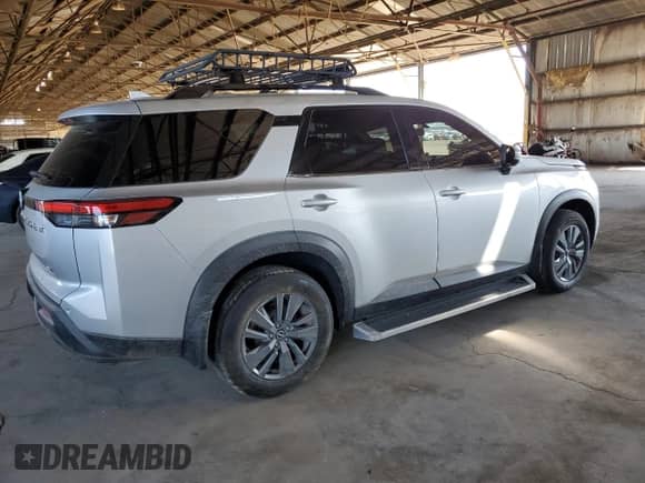 2023 Nissan Pathfinder SV with VIN 5N1DR3BA8PC258981, listed as a Copart auction lot 80084975 with 29,836 mi miles and Salvage title. Bid and sale history available at DreamBid. Image 3.