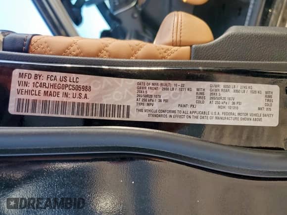 2023 Jeep Grand Cherokee Summit z VIN 1C4RJHEG0PC505988, wystawiony jako Copart lot #81799245 z przebiegiem Nie podano mil oraz Szkoda całkowita • Salvage title. Historia ofert i sprzedaży dostępna na DreamBid. Obrazek 13.