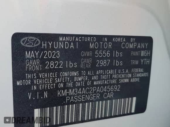 2023 Hyundai Ioniq 6 SEL z VIN KMHM34AC2PA045692, wystawiony jako Copart lot #67584575 z przebiegiem 405 mil mil oraz Szkoda całkowita • Salvage title. Historia ofert i sprzedaży dostępna na DreamBid. Obrazek 13.