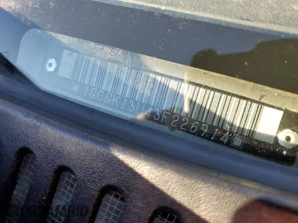 2003 Chevrolet Silverado 1500HD LS с VIN 1GCGK13U43F226914, выставлен на аукционе Copart как лот 88560835 с пробегом 299 803 миль миль и Списание • Salvage title. История ставок и продаж доступна на DreamBid. Изображение 12.