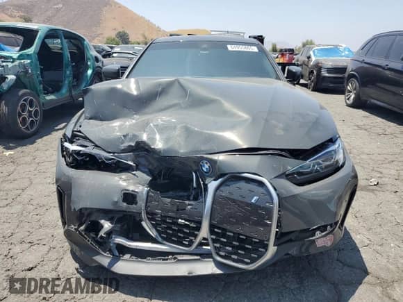 2023 BMW i4 eDrive35 with VIN WBY43AW0XPFR19726, listed as a Copart auction lot 64955865 with 16,952 mi miles and Salvage title. Bid and sale history available at DreamBid. Image 5.