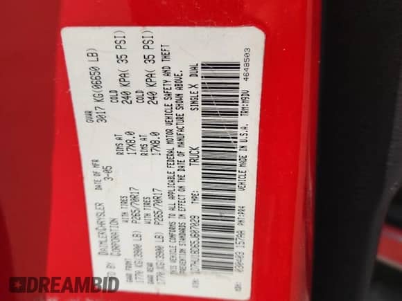 2005 Dodge 1500 SLT with VIN 1D7HU18D65J607029, listed as a Copart auction lot 82328685 with 327,916 mi miles and Clean title. Bid and sale history available at DreamBid. Image 12.