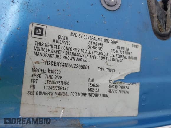 1997 Chevrolet Silverado 1500 с VIN 1GCEK14M6VZ205201, выставлен на аукционе IAAI как лот 43348974 с пробегом 187 612 миль миль и . История ставок и продаж доступна на DreamBid. Изображение 9.