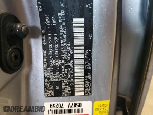 2014 Toyota Sienna XLE with VIN 5TDDK3DC1ES087560, listed as a Copart auction lot 87217535 with 80,630 mi miles and Clean title. Bid and sale history available at DreamBid. Image 12.