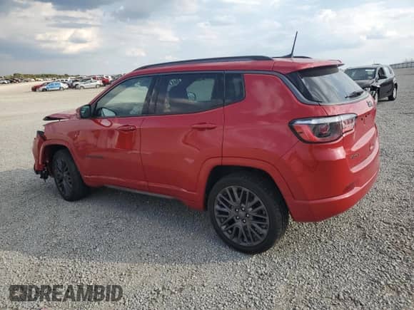 2022 Jeep Compass (RED) Edition with VIN 3C4NJDCB6NT131984, listed as a Copart auction lot 80147565 with 34,972 mi miles and Salvage title. Bid and sale history available at DreamBid. Image 2.