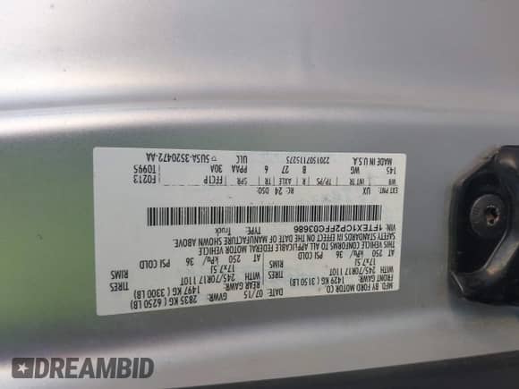 2015 Ford F-150 XL z VIN 1FTEX1CP2FFC03686, wystawiony jako IAAI lot #43359849 z przebiegiem 107 333 mil mil oraz . Historia ofert i sprzedaży dostępna na DreamBid. Obrazek 9.