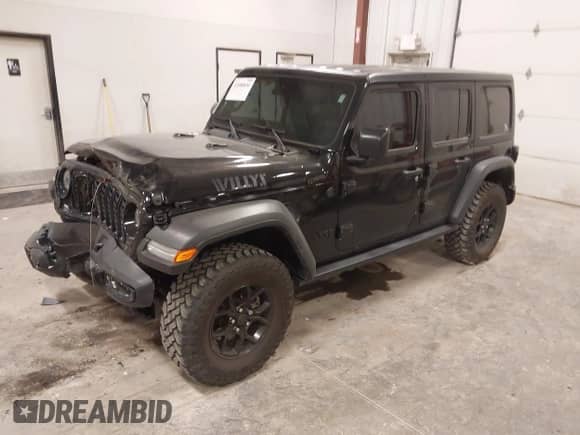 2024 Jeep Wrangler Sport S with VIN 1C4PJXDG4RW218996, listed as a IAAI auction lot 42088856 with 10,717 mi miles and . Bid and sale history available at DreamBid. Image 2.
