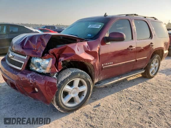 2008 Chevrolet Tahoe 1LT with VIN 1GNFC13038R186408, listed as a Copart auction lot 80554885 with 161,706 mi miles and Salvage title. Bid and sale history available at DreamBid. Image 1.