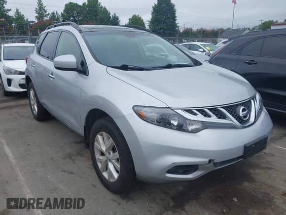 2014 Nissan Murano SV with VIN JN8AZ1MW2EW533085, listed as a IAAI auction lot 42969766 with 94,254 mi miles and . Bid and sale history available at DreamBid. Image 1.