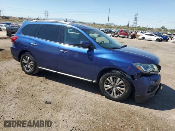2018 Nissan Pathfinder SV with VIN 5N1DR2MN8JC614217, listed as a Copart auction lot 83762125 with 129,883 mi miles and Salvage title. Bid and sale history available at DreamBid. Image 4.