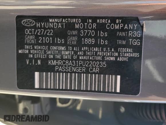 2023 Hyundai Venue SEL с VIN KMHRC8A31PU220235, выставлен на аукционе Copart как лот 81390875 с пробегом 47 253 миль миль и Списание • Salvage title. История ставок и продаж доступна на DreamBid. Изображение 14.