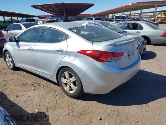 2013 Hyundai Elantra GLS with VIN KMHDH4AE8DU022124, listed as a IAAI auction lot 43499499 with 106,423 mi miles and . Bid and sale history available at DreamBid. Image 3.