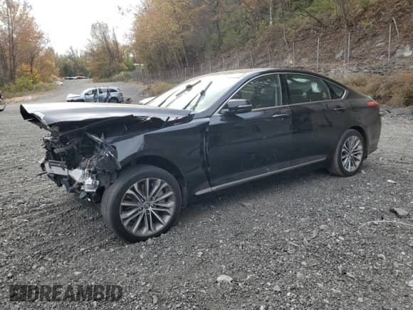 2015 Hyundai Genesis 3.8L with VIN KMHGN4JE8FU015232, listed as a Copart auction lot 90409925 with 123,472 mi miles and Salvage title. Bid and sale history available at DreamBid. Image 1.