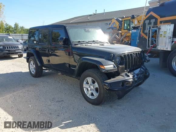 2021 Jeep Wrangler Unlimited Sahara with VIN 1C4HJXEG5MW595591, listed as a IAAI auction lot 43143570 with 105,955 mi miles and . Bid and sale history available at DreamBid. Image 1.