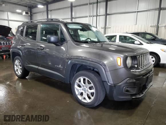 2017 Jeep Renegade Latitude with VIN ZACCJBBB5HPG65809, listed as a Copart auction lot 80284145 with 160,512 mi miles and Salvage title. Bid and sale history available at DreamBid. Image 4.