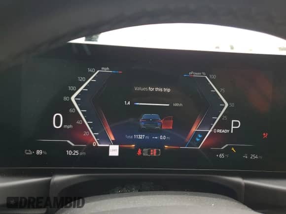 2023 BMW i4 eDrive40 с VIN WBY73AW04PFP33371, выставлен на аукционе Copart как лот 66019665 с пробегом 11 327 миль миль и Списание • Salvage title. История ставок и продаж доступна на DreamBid. Изображение 9.