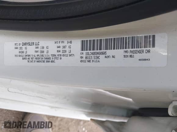 2009 Dodge Avenger SE with VIN 1B3LC46B59N509605, listed as a IAAI auction lot 42660812 with 45,495 mi miles and . Bid and sale history available at DreamBid. Image 9.