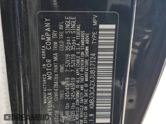 2018 Hyundai Tucson Value z VIN KM8J3CA2XJU817124, wystawiony jako Copart lot #89713915 z przebiegiem 139 739 mil mil oraz Czysty tytuł • Clean title. Historia ofert i sprzedaży dostępna na DreamBid. Obrazek 13.