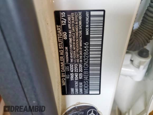 2016 Mercedes-Benz CLA 250 с VIN WDDSJ4EB1GN328666, выставлен на аукционе Copart как лот 83780695 с пробегом 101 843 миль миль и Чистый • Clean title. История ставок и продаж доступна на DreamBid. Изображение 12.