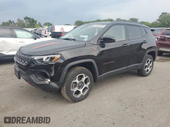 2022 Jeep Compass Trailhawk с VIN 3C4NJDDB4NT233475, выставлен на аукционе Copart как лот 66906345 с пробегом 27 895 миль миль и Списание • Salvage title. История ставок и продаж доступна на DreamBid. Изображение 1.