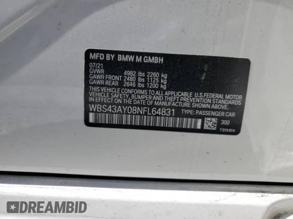 2022 BMW M3 Competition xDrive z VIN WBS43AY08NFL64831, wystawiony jako Copart lot #66165945 z przebiegiem 25 712 mil mil oraz Szkoda całkowita • Salvage title. Historia ofert i sprzedaży dostępna na DreamBid. Obrazek 13.