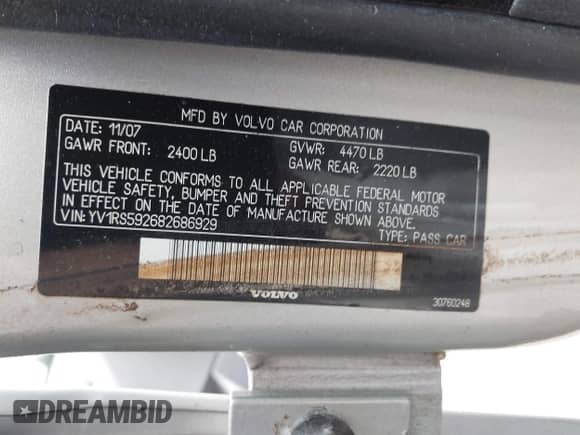 2008 Volvo S60 2.5T с VIN YV1RS592682686929, выставлен на аукционе IAAI как лот 43329412 с пробегом 176 591 миль миль и . История ставок и продаж доступна на DreamBid. Изображение 9.