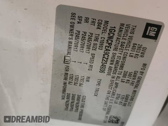 2012 Chevrolet Silverado 1500 Work Truck with VIN 1GCNCPEA9CZ234936, listed as a Copart auction lot 65829495 with 171,720 mi miles and Clean title. Bid and sale history available at DreamBid. Image 12.