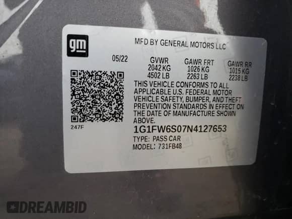 2022 Chevrolet Bolt EV 1LT z VIN 1G1FW6S07N4127653, wystawiony jako Copart lot #71809133 z przebiegiem 12 296 mil mil oraz . Historia ofert i sprzedaży dostępna na DreamBid. Obrazek 12.