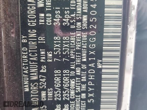 2016 Kia Sorento EX с VIN 5XYPHDA1XGG025045, выставлен на аукционе Copart как лот 81839255 с пробегом 179 619 миль миль и Списание • Salvage title. История ставок и продаж доступна на DreamBid. Изображение 13.