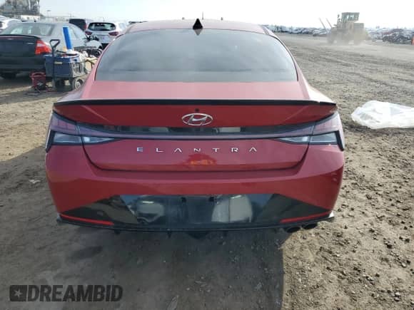 2021 Hyundai Elantra N Line z VIN KMHLR4AF7MU106663, wystawiony jako Copart lot #43587565 z przebiegiem 63 543 mil mil oraz Szkoda całkowita • Salvage title. Historia ofert i sprzedaży dostępna na DreamBid. Obrazek 6.