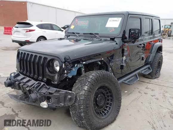 2022 Jeep Wrangler Unlimited Sahara with VIN 1C4HJXEGXNW222743, listed as a IAAI auction lot 41380862 with 47,386 mi miles and . Bid and sale history available at DreamBid. Image 6.