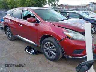 2015 Nissan Murano SV с VIN 5N1AZ2MG3FN255164, выставлен на аукционе IAAI как лот 42938017 с пробегом 177 936 миль миль и . История ставок и продаж доступна на DreamBid. Изображение 1.