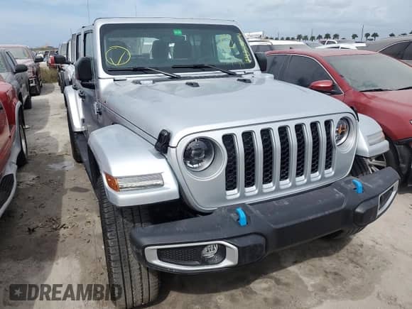 2023 Jeep Wrangler Sahara with VIN 1C4JJXP67PW608366, listed as a Copart auction lot 74335914 with Not provided miles and Non repairable. Bid and sale history available at DreamBid. Image 5.