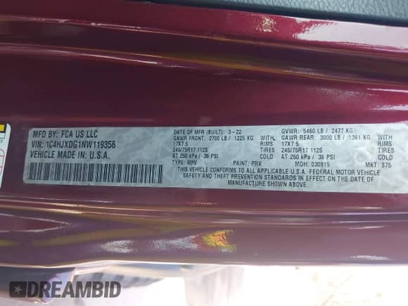2022 Jeep Wrangler Unlimited High Tide z VIN 1C4HJXDG1NW119356, wystawiony jako IAAI lot #41525063 z przebiegiem 18 025 mil mil oraz . Historia ofert i sprzedaży dostępna na DreamBid. Obrazek 9.