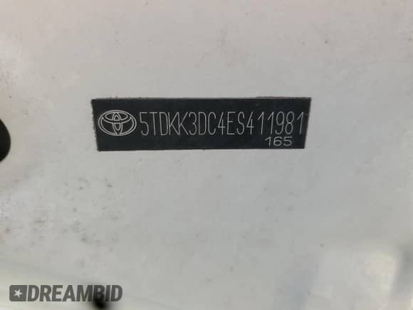 2014 Toyota Sienna LE with VIN 5TDKK3DC4ES411981, listed as a Copart auction lot 63111835 with 149,248 mi miles and Salvage title. Bid and sale history available at DreamBid. Image 13.