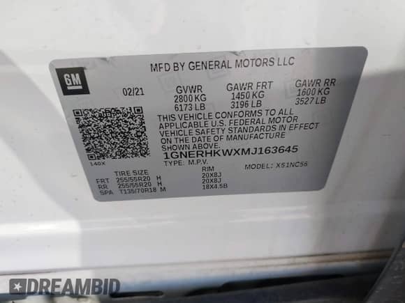 2021 Chevrolet Traverse LT с VIN 1GNERHKWXMJ163645, выставлен на аукционе IAAI как лот 41949887 с пробегом 89 448 миль миль и . История ставок и продаж доступна на DreamBid. Изображение 9.