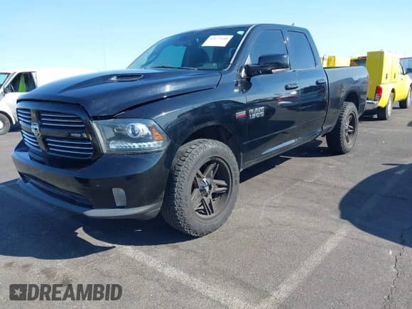 2014 Ram 1500 Sport with VIN 1C6RR7HT3ES383522, listed as a IAAI auction lot 43177648 with 113,591 mi miles and . Bid and sale history available at DreamBid. Image 2.