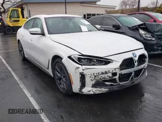 2023 BMW i4 eDrive40 with VIN WBY73AW0XPFP89525, listed as a IAAI auction lot 41572806 with 17,497 mi miles and . Bid and sale history available at DreamBid. Image 1.