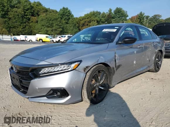 2022 Honda Accord Sport z VIN 1HGCV1F34NA032555, wystawiony jako Copart lot #81188855 z przebiegiem 91 867 mil mil oraz Szkoda całkowita • Salvage title. Historia ofert i sprzedaży dostępna na DreamBid. Obrazek 1.