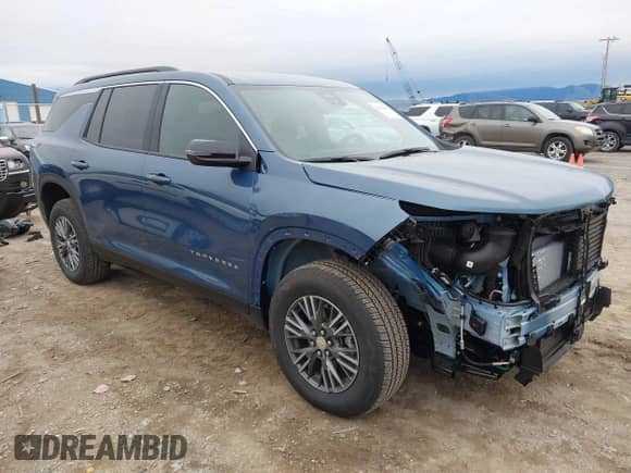 2026 Chevrolet Traverse AWD LT с VIN 1GNEVGKS9TJ165744, выставлен на аукционе IAAI как лот 43458413 с пробегом 1 333 миль миль и . История ставок и продаж доступна на DreamBid. Изображение 1.