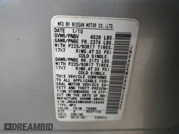 2010 Nissan Rogue S with VIN JN8AS5MV9AW124448, listed as a Copart auction lot 84428375 with 146,466 mi miles and Salvage title. Bid and sale history available at DreamBid. Image 13.