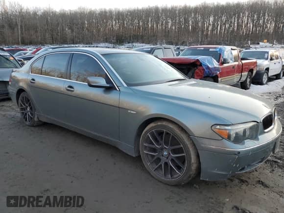 2005 BMW 7 Series 745Li with VIN WBAGN63585DS60007, listed as a Copart auction lot 42317325 with Not provided miles and Salvage title. Bid and sale history available at DreamBid. Image 4.