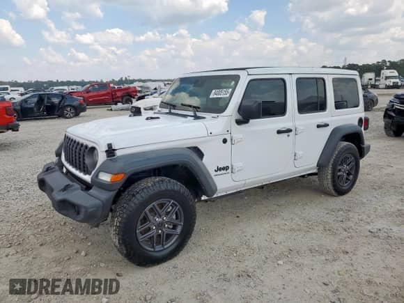 2024 Jeep Wrangler Sport S с VIN 1C4PJXDG8RW244260, выставлен на аукционе Copart как лот 84005155 с пробегом Не указан миль и Списание • Salvage title. История ставок и продаж доступна на DreamBid. Изображение 1.